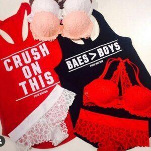 Victoria's Secret PINK | Black "Baes > Boys" PINK Nation Tank Top | Size Small